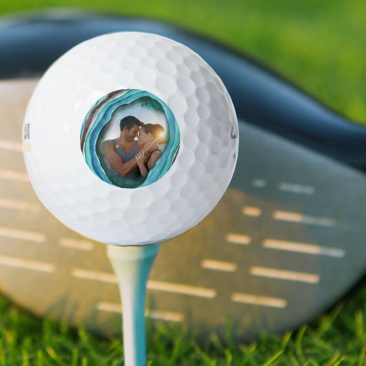 Geode inターコイズブルー緑と写真 ゴルフボール