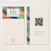 Geode Pattern Monogram Jewelry Display Cards (正面&裏面)