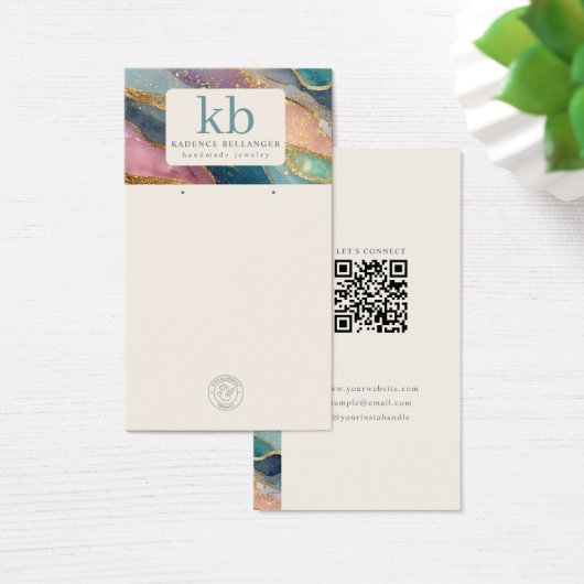 Geode Pattern Monogram Jewelry Display Cards (デスク)