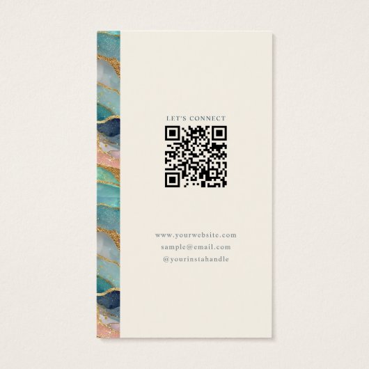 Geode Pattern Monogram Jewelry Display Cards (裏面)