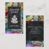 Geodes上の癒しの結晶のクカラフルラスタ 名刺 (正面/裏面)