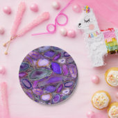 Geodes結晶パターン – 紫と紫 ペーパープレート (パーティー)