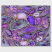 Geodes結晶パターン – 紫と紫 ラッピングペーパー (フラット)