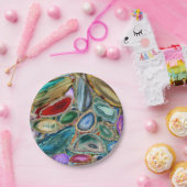 Geodes結晶パター数々のン – 色 ペーパープレート (パーティー)