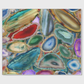 Geodes結晶パター数々のン – 色 ラッピングペーパー (フラット)