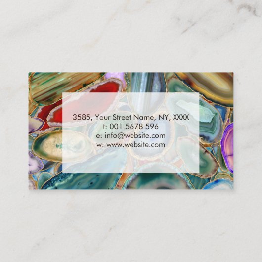 Geodes結晶パター数々のン – 色 名刺 (裏面)