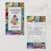 Geodes Busine上の癒しクリスタルカラフルクラスター 名刺 (正面/裏面)