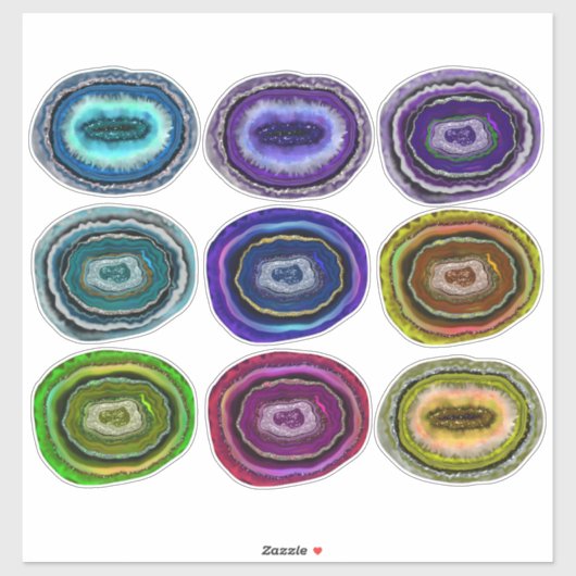 Geodes Collection Crystal Rocks シール (シート)