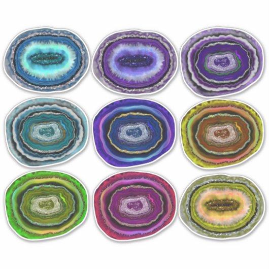 Geodes Collection Crystal Rocks シール (正面)