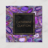 Geodes crystals – 紫と紫  スクエア名刺 (正面)