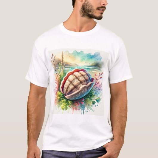 Geoduck Clam 170624AREF120 - Watercolor Tシャツ (正面)