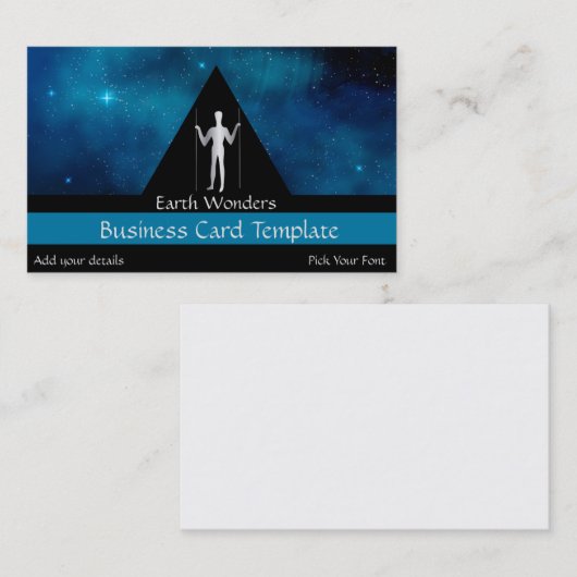 Geoglyphロゴシルバーロングマン 名刺 (正面/裏面)