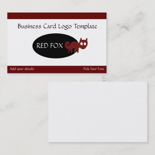Geoglyph赤いキツネロゴ 名刺 (正面/裏面)