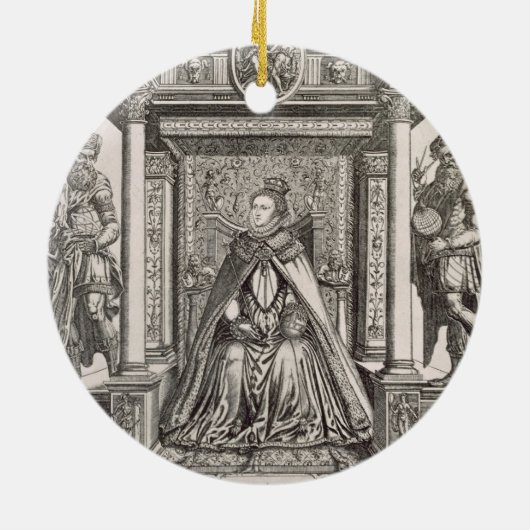 Geograpのパトロンとしてエリザベス女王一世(1533-1603年) セラミックオーナメント (裏面)