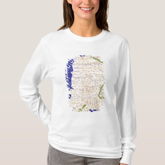 「Geographiaからのスペインそしてポルトガルの地図、 Tシャツ (正面)