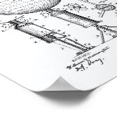 Geographical Globe 1892特許芸術ホワイト紙 ポスター (角)