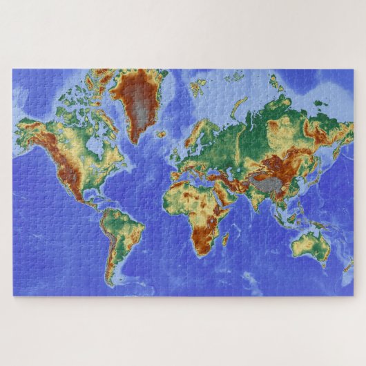 Geographical World Atlas Map Continents ジグソーパズル (横)