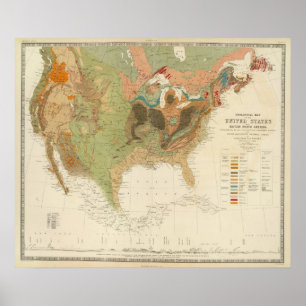 Geolの地図米国 ポスター