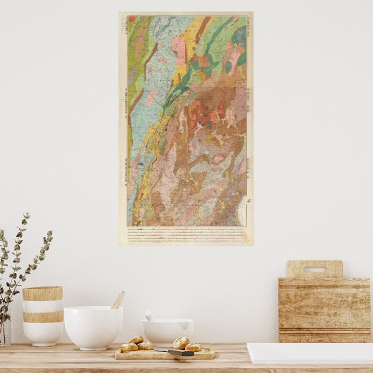 Geological Map of New Hampshire ポスター (キッチン)