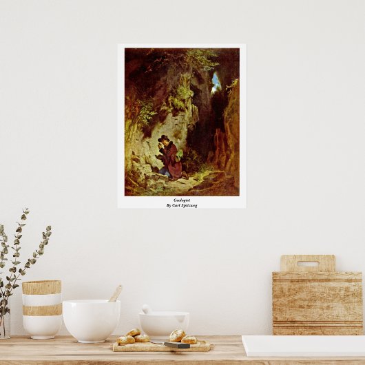 Geologist By Carl Spitzweg ポスター (キッチン)