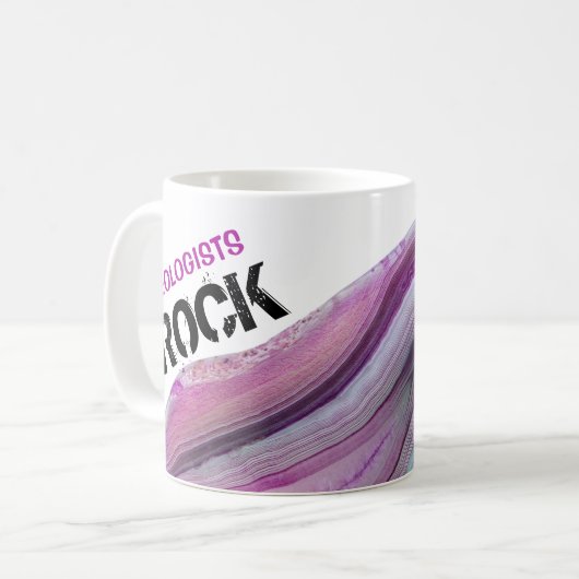 *~* GEOLOGSITSの石のLapidaryの平板の瑪瑙の石 コーヒーマグカップ (正面左)