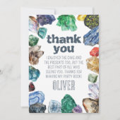 Geology Birthday Rocks Dig Party サンキューカード (正面)