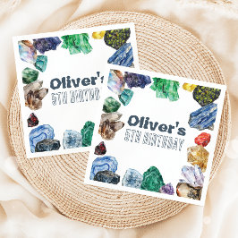 Geology Birthday Rocks Dig Party Napkins スタンダードカクテルナプキン