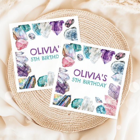 Geology Girl Birthday Gem Dig Party Napkins スタンダードカクテルナプキン
