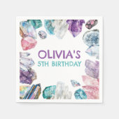 Geology Girl Birthday Gem Dig Party Napkins スタンダードカクテルナプキン (正面)