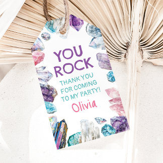 Geology Girl Birthday Gem Dig Party Thank You ギフトタグ