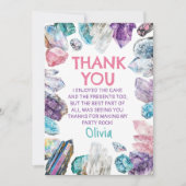 Geology Girl Birthday Rocks Dig Party サンキューカード (正面)