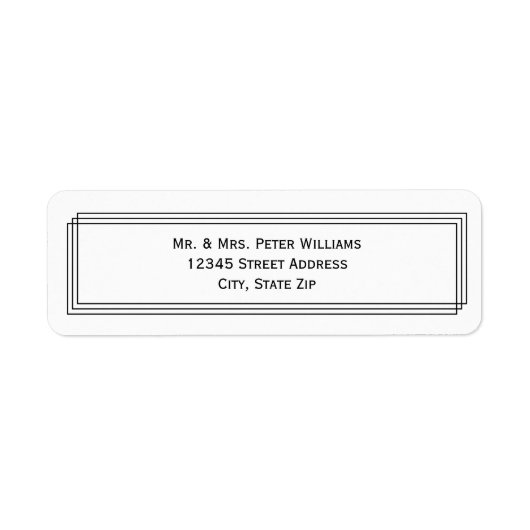 geomentricモダンライン – 差出人住所ラベル ラベル (正面)