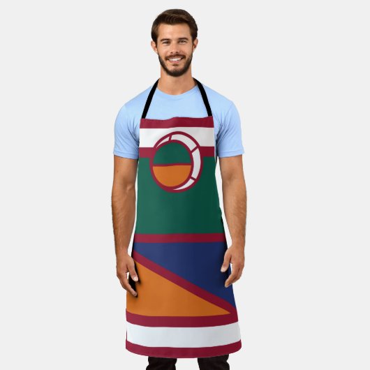 Geometria de Geomesky by Masanser Pixelat エプロン (着用した状態)