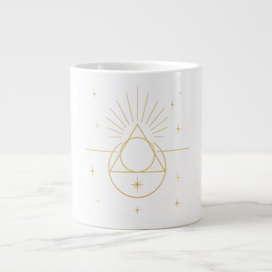 Geometría de Luz ✨ | Sacred Golden Geometry Design ジャンボコーヒーマグカップ (正面)