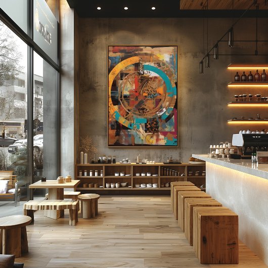 Geometría Dinámica: Collage Abstracto con Colores  フォトプリント