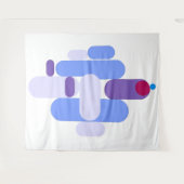 GeoMetricブルーパターンタペストリー タペストリー (正面(横))