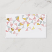 GEOMETRICモダン triangle aztec模様サンゴ金ゴールド 名刺 (裏面)