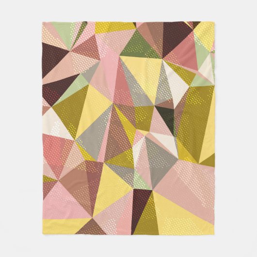 Geometric カラフル Triangles抽象芸術テクスチャ フリースブランケット (正面)