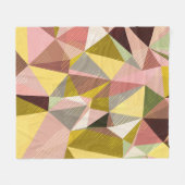 Geometric カラフル Triangles抽象芸術テクスチャ フリースブランケット (正面(横))