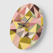 Geometric カラフル Triangles抽象芸術テクスチャ ラージ壁時計 (傾斜)