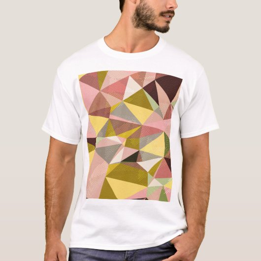 Geometric カラフル Triangles抽象芸術テクスチャ Tシャツ (正面)