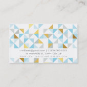 GEOMETRIC モダン triangle aztecパターン灰色の青 名刺 (裏面)