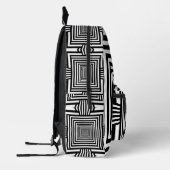 Geometric 3D Black and White Backpack — Stylish an プリントバックパック (左)
