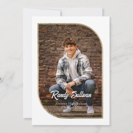 Geometric 4-Image Graduation Invitation 招待状 (正面)