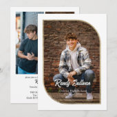 Geometric 4-Image Graduation Invitation 招待状 (正面/裏面)