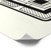Geometric Abstract Architecture Art in Cream ポスター (角)