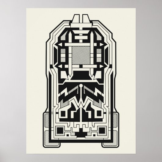 Geometric Abstract Architecture Art in Cream ポスター (正面)