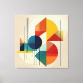 Geometric Abstract Art in Bauhaus Style キャンバスプリント (正面)