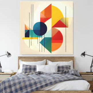 Geometric Abstract Art in Bauhaus Style キャンバスプリント
