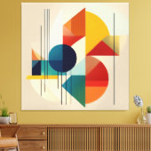 Geometric Abstract Art in Bauhaus Style キャンバスプリント (インサイチュ (リビング))